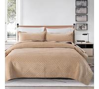 UWOBTN Couvre Lit 2 Personnes 220X240/240X250cm, Luxe Couverture Courtepointe Patchwork, Boutis Dessus De Lits Matelassé en Microfibre(H,2xpillowcases)