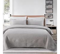 UWOBTN Couvre Lit 2 Personnes 220X240/240X250cm, Luxe Couverture Courtepointe Patchwork, Boutis Dessus De Lits Matelassé en Microfibre(E,2xpillowcases)