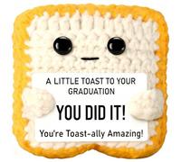 uwsic Cadeau de remise de diplôme pour elle, lui, université, amis - Peluche amusante faite à la main au crochet avec petite carte de rappel - Cadeau de félicitations de remise de diplôme