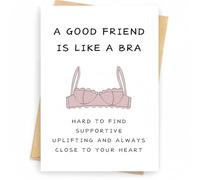 uwsic Carte d'anniversaire amusante pour femme, BBF, sœur, meilleure amie, carte d'amitié, « A Good Friend Is Like A Bra »