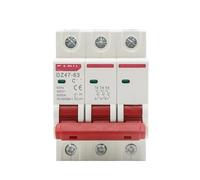 UWUKCJOKQ Disjoncteur Miniature DZ47 400 V 3P 3-125 A Type C, Protection Contre Les Courts-Circuits et surcharges, Montage sur Rail DIN 35 mm(40a)