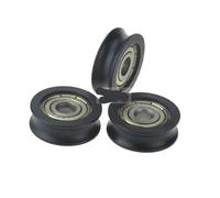 UWUKCJOKQ Roulement à Billes 625zz, 10 pièces, roulement en Plastique revêtu, rainure en U, Piste en V, poulie à Rouleaux rainurée, Noir, BSU62520-7, sous-traitance(Black Color)