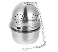 uxcell 1 infuseur à thé, infuseur à thé en vrac, passoire à thé en acier inoxydable, boule à thé en forme d'œuf avec chaîne et plateau d'égouttement pour infuser le thé en vrac, argenté