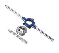 uxcell 5/16-32 UNEF Jeu de tarauds et filières avec clé ronde de 25 mm, taraud en acier rapide et outil de filetage rond