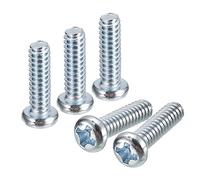 uxcell #6-32x1/2 Vis à métaux cruciformes à tête cylindrique cruciforme, 50 pièces en acier au carbone plaqué zinc, boulons entièrement filetés
