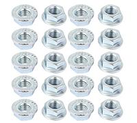 Uxcell a16033100ux0397 Lot de 20 écrous hexagonaux à bride dentelée en acier au carbone 5/16" x 24