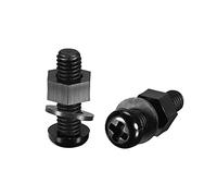 uxcell Assortiment de vis, écrous et rondelles en nylon, M6 x 20 mm, tête ronde, boulons, écrous et rondelles plates, noir - Lot de 20