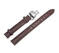 uxcell Bracelet de rechange en cuir de vachette avec boucle déployante - Bracelet en cuir de 13 mm avec barrettes à ressort - Marron, marron, 13mm