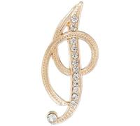 uxcell Broche en forme de lettre de l'alphabet en métal avec initiale en strass, épingle à poitrine en cristal pour femmes et hommes, costumes et manteaux, 2.09x0.94inch, Métal, Pas de gemme