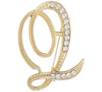 uxcell Broche en forme de lettre de l'alphabet en métal avec initiale en strass, épingle à poitrine en cristal pour femmes et hommes, costumes et manteaux, 1.57x1.38inch, Métal, Pas de gemme