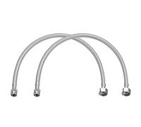uxcell Connecteur de ligne d'alimentation pour robinet de 61 cm de long, 2 filetages de compression mâles de 9,5 mm x 1,27 cm filetage droit femelle en acier inoxydable 304