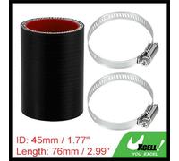Uxcell-Couremplaçant De Tuyau En Silicone Droit De Voiture,Id,Tube De Refroidisseur Intermédiaire Avec Pinces 76mm L,22mm,25mm,28mm,30mm,35mm,42mm,54mm,65mm,83mm -45mm Id