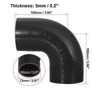Uxcell-Diamètre Intérieur 38mm-102mm,Résistant À 90 Connecteur De Tuyau En Silicone,Tuyau Coudé,Tube De Refroidisseur Intermédiaire,Tuyau D'admission D'air Turbo - Type 63mm Id Black
