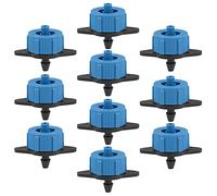 uxcell Émetteur compteur de pression pour gazon d'arrosage goutte à goutte avec raccord de tuyau barbelé en plastique 1 GPH 15pcs bleu