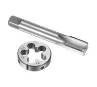 uxcell Ensemble de tarauds et filières métriques M17 x 1 mm, tarauds à vis avec matrice de filetage rond, kit de tarauds et filières pour réparation de filetage de vis d'écrou, boulons