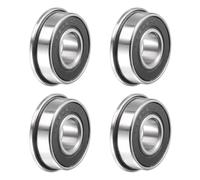 uxcell FR6-2RS Lot de 4 roulements à billes à bride en acier chromé à double étanchéité 3/8 x 7/8 x 9/32"
