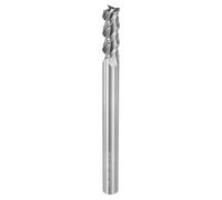 uxcell Fraise carrée en carbure, 6,35 mm de diamètre, 3 cannelures, pour aluminium, cuivre, métal non ferreux, tige 6,35 mm, longueur de coupe extra longue de 7,6 cm