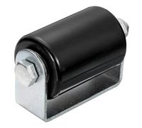 uxcell Guide de rouleau de portail réglable, rouleau en nylon de 7,9 cm avec support en forme de L, ensemble de support de guidage pour portail coulissant coulissant noir