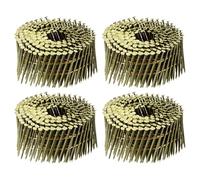 uxcell Lot de 1 200 clous de bardage, 6,3 x 0,2 cm, tige à anneau à 15 degrés, tête ronde, bobine de fil assemblée pour matériaux de latte et de gaine