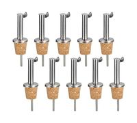 uxcell Lot de 10 becs verseurs en acier inoxydable pour bouteille d'huile d'olive, bouchons en liège pour verser du liquide, de l'huile d'olive, du vin, du vinaigre, la plupart des bouteilles d'alcool