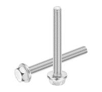 uxcell Lot de 10 boulons hexagonaux à bride dentelée M8 x 80 mm, en acier inoxydable 304, boulons à tête hexagonale à bride hexagonale pour ménages, machines-outils et projets de bricolage, argent