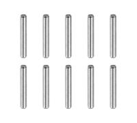 uxcell Lot de 10 chevilles cylindriques en acier inoxydable de 0,6 cm x 1,2 cm - Éléments de fixation en métal pour lits superposés, bibliothèques, meubles - Argenté