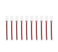 uxcell Lot de 10 connecteurs de bande lumineuse sans soudure à 2 broches de 8 mm, câble de raccordement pour bande lumineuse LED 3528 2835 de couleur unique