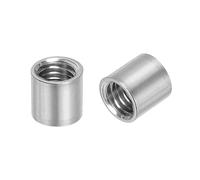 uxcell Lot de 10 écrous de connecteur ronds M8, écrous d'accouplement en acier inoxydable 304, 10 mm de long, écrous à tige pour support, M8 x 10 x 10 mm