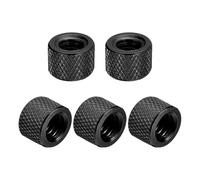 uxcell Lot de 10 écrous moletés en alliage d'aluminium pour trépied, trou de passage à la main, écrous de réglage pour imprimante 3D, noir vif