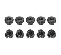 uxcell Lot de 10 écrous moletés M3 x 11 x 6 mm en acier au carbone, boutons ronds de réglage pour pièces d'imprimante 3D, noir