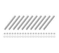 uxcell Lot de 10 tiges entièrement filetées M8 x 80 mm en acier inoxydable avec écrous et rondelle plate pour pinces, cintres et boulons en U