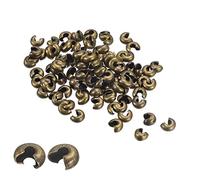 uxcell Lot de 100 caches de perles à écraser de 6,5 mm pour la fabrication de bijoux, bronze
