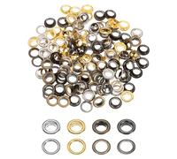 uxcell Lot de 100 œillets en cuivre de 8 mm avec rondelles, kit d'œillets en cuivre pour ceintures, chaussures, vêtements, noyaux de perles, projets de bricolage (doré/argenté/gris/bronze)