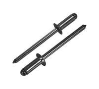 uxcell Lot de 100 rivets aveugles en aluminium de 0,6 cm x 0,95 cm, poignée en aluminium et mandrin en acier, rivets fendus à tête fraisée pour métal, meubles, automobile, noir