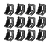 uxcell Lot de 12 soufflets de support d'angle intérieur, 38 x 38 x 35 mm, connecteurs d'angle 4040 pour profil d'extrusion en aluminium de la série 4040, noir