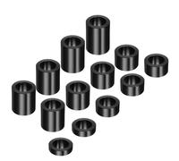 uxcell Lot de 13 entretoises réductrices d'essieu de 3,2 cm pour axe de 1,9 cm - Adaptateurs de bague de réduction d'essieu pour moto, roues de meulage (noir, aluminium CNC)