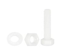 uxcell Lot de 150 boulons hexagonaux en nylon M5 x 20 mm avec rondelles plates pour machines électroniques et accessoires industriels, blanc