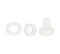 uxcell Lot de 150 boulons hexagonaux en nylon, M6 x 8 mm, vis et écrous à tête hexagonale entièrement filetés avec rondelles plates pour machines électroniques et accessoires industriels, blanc