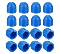 uxcell Lot de 150 cache-écrous hexagonaux M6 en plastique bleu pour vis hexagonales, boulons