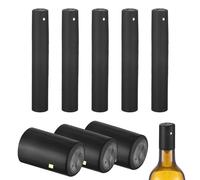 uxcell Lot de 150 capsules thermorétractables en PVC avec languette de déchirure pour la fabrication de vin et la cuisine - 3,3 x 5,1 cm - Noir/noir