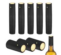 uxcell Lot de 150 capsules thermorétractables en PVC avec languette pour la fabrication de vin et la cuisine - 3 x 6,1 cm - Doré/noir