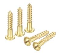 uxcell Lot de 150 vis à bois M3,5 x 20 mm à tête ronde fendue en cuivre auto-taraudeuse pour le bricolage du bois et l'industrie domestique