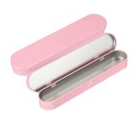 uxcell Lot de 2 boîtes en fer blanc à charnière avec couvercle, 17 x 3,8 x 2 cm, boîtes de rangement carrées vides pour la maison, les travaux manuels, rose