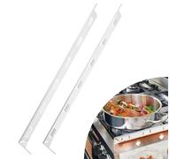 uxcell Lot de 2 cache-joints en aluminium pour cuisinière - Résistants à la chaleur et faciles à nettoyer - 60 cm de long - Pour comptoir de cuisine (0,5 cm, argenté)