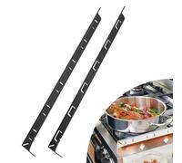 uxcell Lot de 2 couvercles de protection pour espace de cuisinière en aluminium, résistants à la chaleur et faciles à nettoyer, 60 cm de long pour comptoir de cuisine (0,8 cm, noir)
