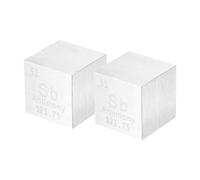 uxcell Lot de 2 cubes antimoine en métal haute densité de 2,5 cm pour collection d'éléments chimiques, éducation scientifique, expérience, application - Argenté