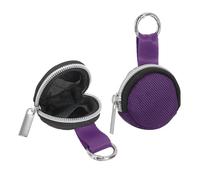 uxcell Lot de 2 étuis de rangement portables pour bagues avec porte-clés, porte-bagues de voyage anti-perte, petit étui de rangement pour mini collier, boucles d'oreilles, bijoux, violet
