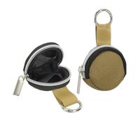 uxcell Lot de 2 étuis de rangement portables pour bagues avec porte-clés, support de bague de voyage anti-perte, petit étui de rangement pour mini collier, boucles d'oreilles, bijoux, or clair