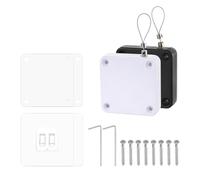 uxcell Lot de 2 ferme-portes automatiques sans perforation - 800 g - Multifonctionnels - Fermeture automatique - Avec cordon de serrage en acier - Pour la maison et le bureau (noir, blanc)