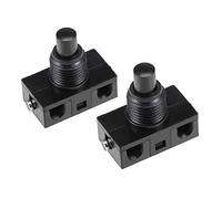 uxcell Lot de 2 interrupteurs à bouton poussoir à pédale en ligne, éclairage de type OVNI, contrôle au pied, verrouillage marche/arrêt, noir